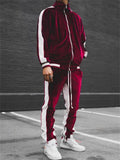 Men's Comfy 2-Piece Zip Up Velvet Tracksuit Sets for Autumn Winter