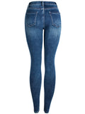 Women's Campus Super Simple Style Slim Fit Solid Color Washed Effect Denim Jeans