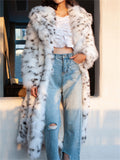 Women's Leopard Print Faux Fur Warm Coats for Winter