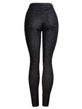 Women's Sexy Style Black Slim Fit Stretchy Rivet Double-Breasted Jeans