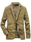 Men’s Classic Notched Lapel Collar Corduroy Blazer