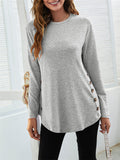 Women's Simple Casual Round Neck Long Sleeve T-shirts