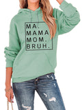 Female Casual Letter Print Pullover Loose Hoodies with Kangaroo Pocket