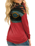 Women's Ethnic Style Sun Totem Printed High Neck Pullover Sweatshirt