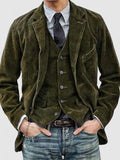 Men's Casual Slim Fit Lapel Collar Corduroy Blazer