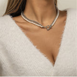 Ladies New Beads Iron Chain Artificial Pearl All Match Necklace