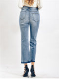 Women's Simple Style Washed Effect Loose Daily Denim Pants