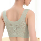 Plus Size Wireless Butterfly Back Seamless Wide Straps Yoga Bra