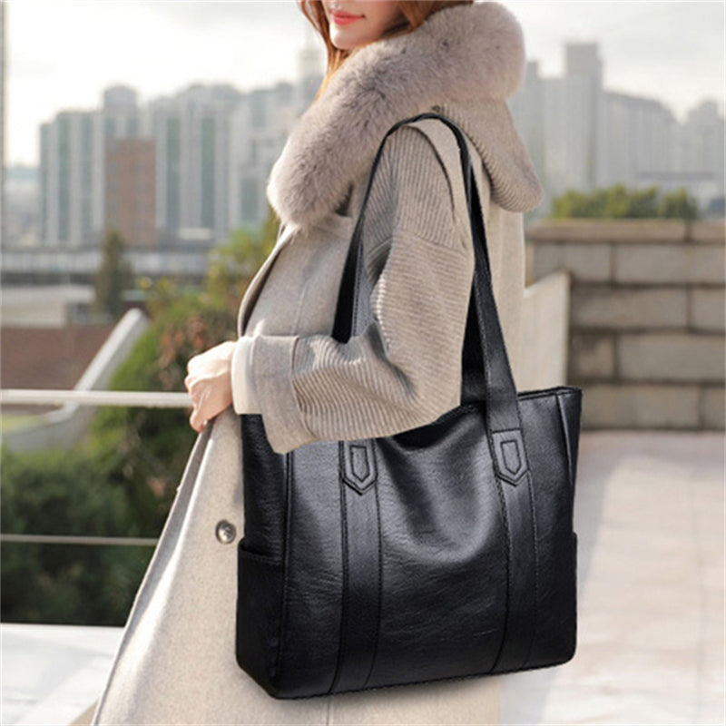 New Simple Style Casual Fashion PU Leather Bucket Bag Handbags