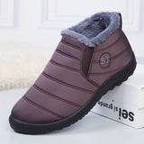 Warm Fur Lined Waterproof Ankle Snow Boots For Winter