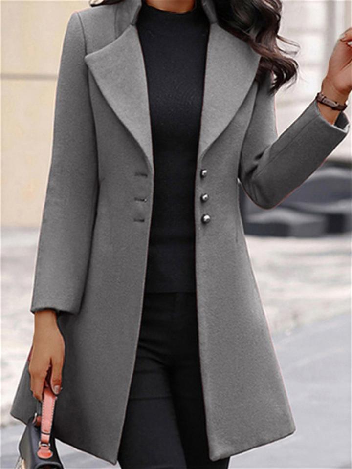 Fashion Casual Solid Color Stand Collar Slim Coats For Women