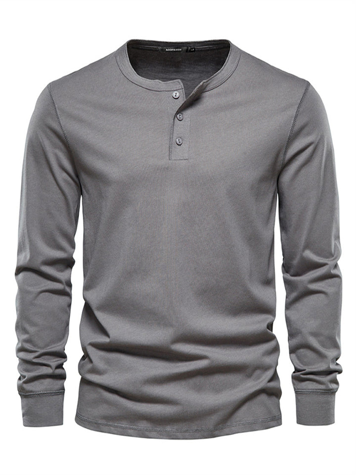 Comfortable Crew Neck Long Sleeve Fit Bottoming Shirt for Men
