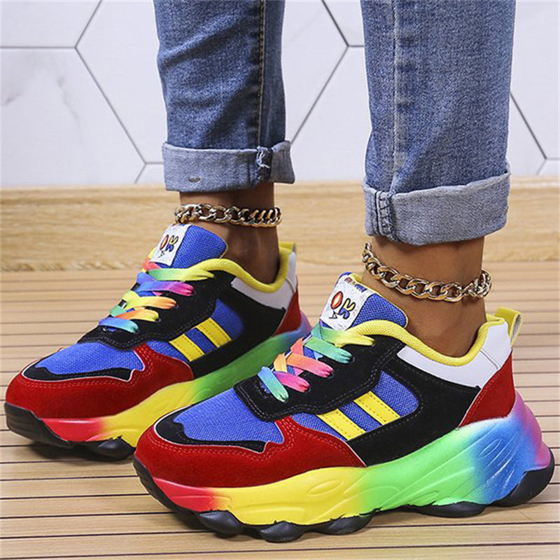 Super Cool Rainbow Color Hip Hop Street Sneakers