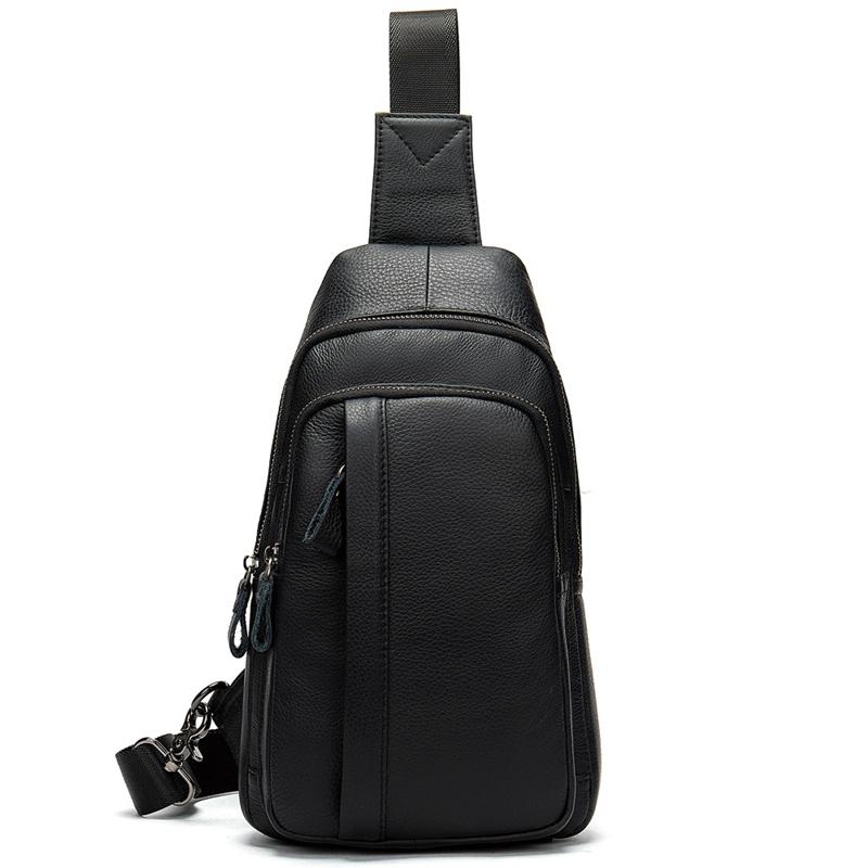 Great Quality Soft Handle Waterproof Genuine Leather Chest Bag Sling Backpack