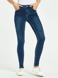 Women's Campus Super Simple Style Slim Fit Solid Color Washed Effect Denim Jeans