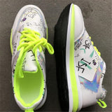 New Trendy Stylish Breathable Graffiti Design Lace-Up Running Walking Shoes
