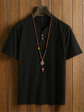 Men's Comfy Cotton Linen Sets Short-sleeved T-shirt + Trousers