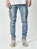 Super Cool Tight Cargo Jeans With Side Pockets For Men