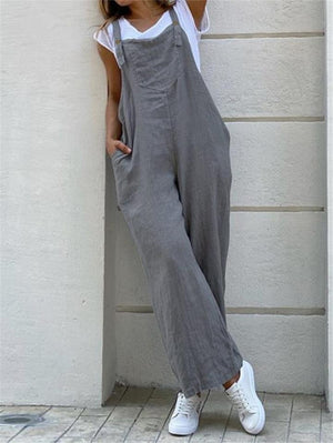 Women’s Loose Fit Square Neck Pocket Dungarees