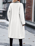 Comfy Chic Contrast Color Lapel Female Long Coats