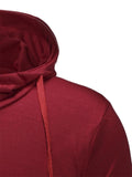 Men's Casual Fashion Irregular Hem Design Hooded Drawstring Sweatshirt