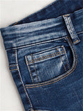 Women's Street Style Washed Effect Fashion Long Denim Jeans