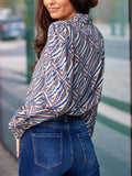 Spring Autumn Trendy Female Loose Printing Lapel Shirts