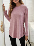 Women's Simple Casual Round Neck Long Sleeve T-shirts