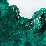 Women's Ultrathin Modal Floral Lace DDD Cup Bras - Blue