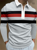 Modern Skinny Fit Long Sleeve Zipper Men's Polo Shirts