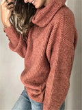 Women's Fashion Casual Solid Color Turtleneck Sweater