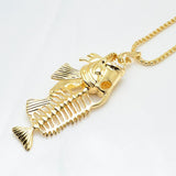 Cool Fishbone Pendant Necklace