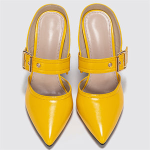 Women's Popular Cool Large Size Solid Yellow Pumps