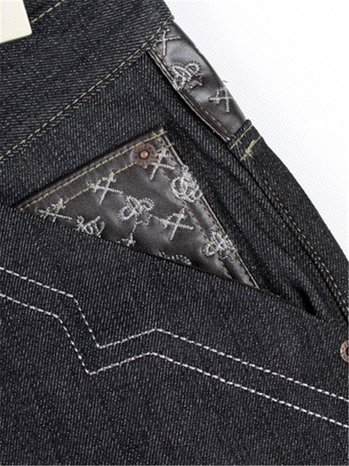 Simple Style Patchwork Design Oversize Alphabets Embroidered Cropped Pants