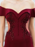 Elegant Off Shoulder Applique Sweetheart Neckline Dress for Formal Party