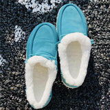 Cozy Warm Fur Lining Corduroy Non-Slip Flat Loafers
