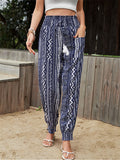 Women's Summer Bohemian Abstract Print High Rise Loose Pants