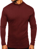 Men's Simple Style Half High Collar Long Sleeve Bottoming Shirt