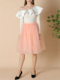 Female Sweet Cute Thin Multilayer Sparkle Dance Skirts