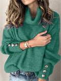 Women's Fashion Casual Solid Color Turtleneck Sweater