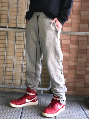Men's Cool Casual Side Button Up Sports Sweatpants