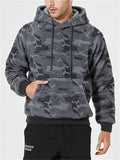 Men's Casual Hooded Camouflage Print Loose Winter Sweatshirt