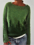 Soft Warm Round Neck Pullover Casual Knitted Sweaters for Women