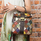 Trendy Delicate Ethnic Patchwork Multi-color Backpack For Women