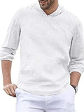 Casual Cotton Linen Long Sleeve Mens Lightweight Hoodie