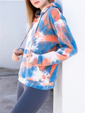 Stylish Plus Size Ladies Tie Dye Cotton Hoodies