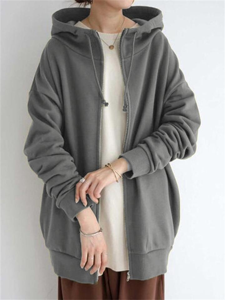 Women's Fashion Full Zip Up Thermal Hoodies for Winter
