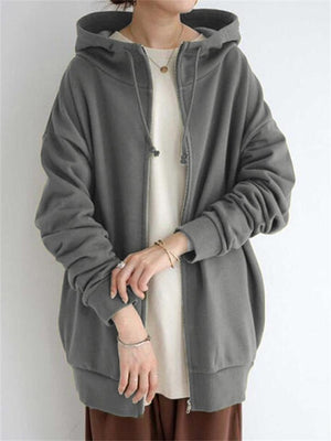 Women's Fashion Full Zip Up Thermal Hoodies for Winter