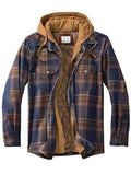 Men's Classic Plaid Hooded Casual Cotton Coats for Winter