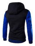 Men’s Slouchy Drawstring Hood Front Button Fastening Long Sleeve Sweatshirt